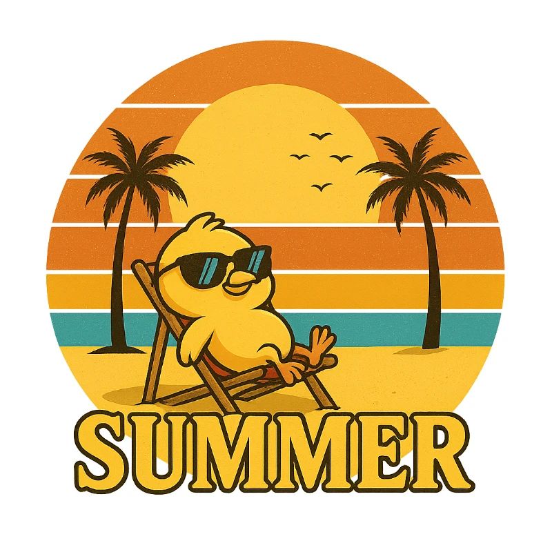 "Retro Sunset & Sunglass Chick"