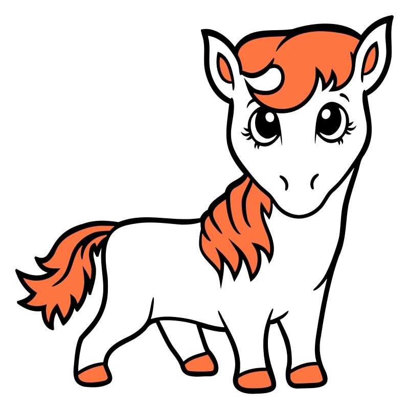 Pferd Süß Pony Fohlen Pferdemädchen Niedlich Comic