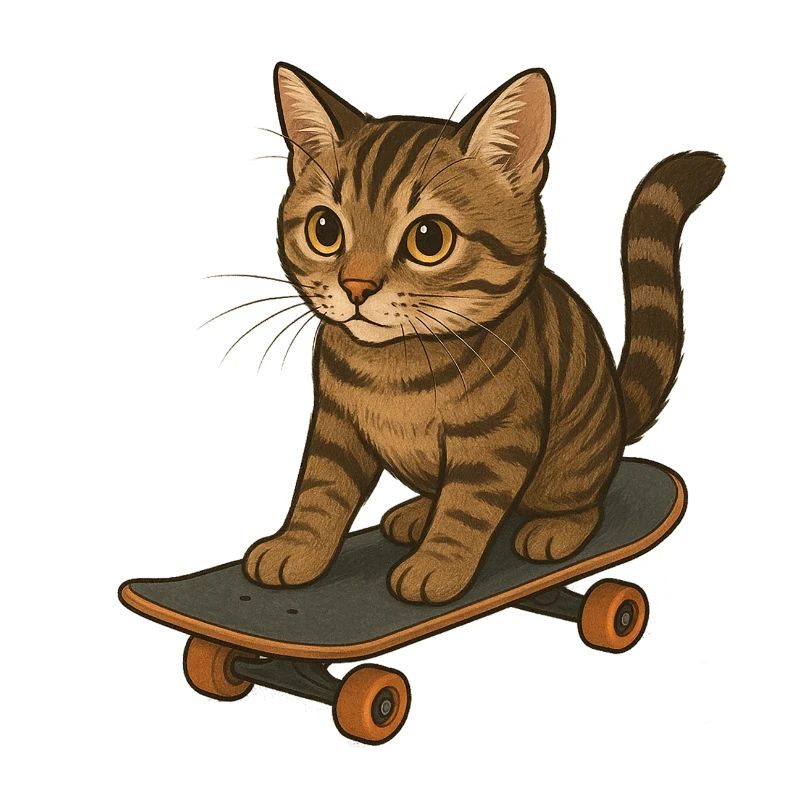 Cat on skateboard