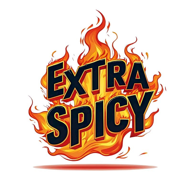 Extra Spicy – Flame Lettering
