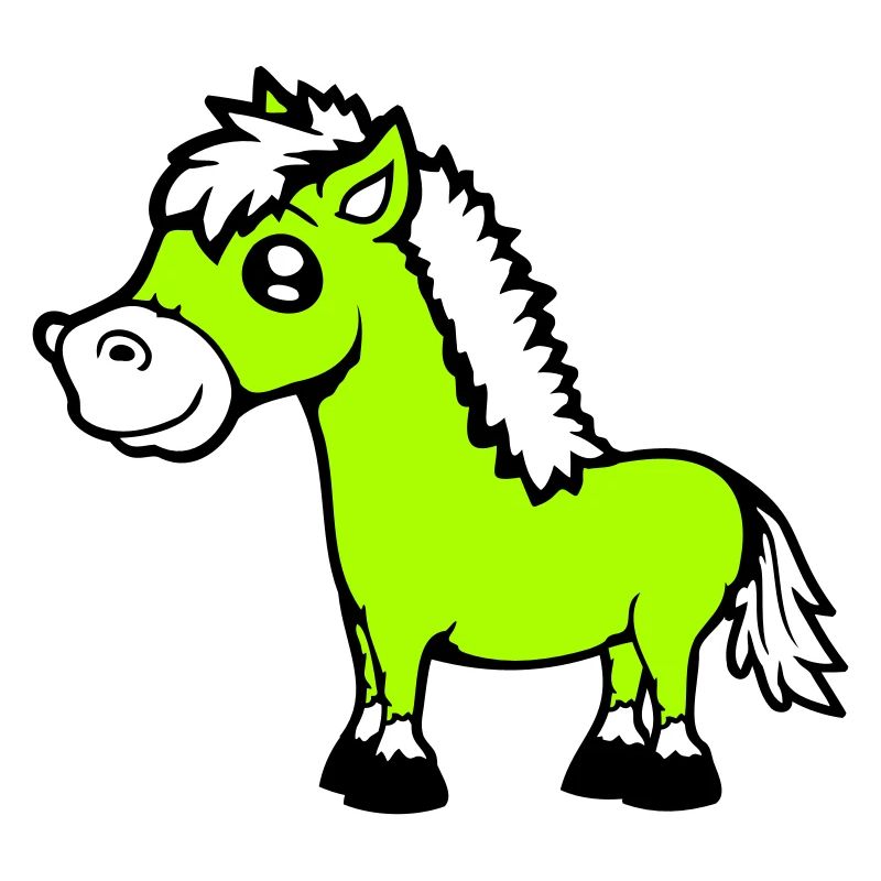 Pferd steht Reiter Cartoon reiten süß Comic Cool