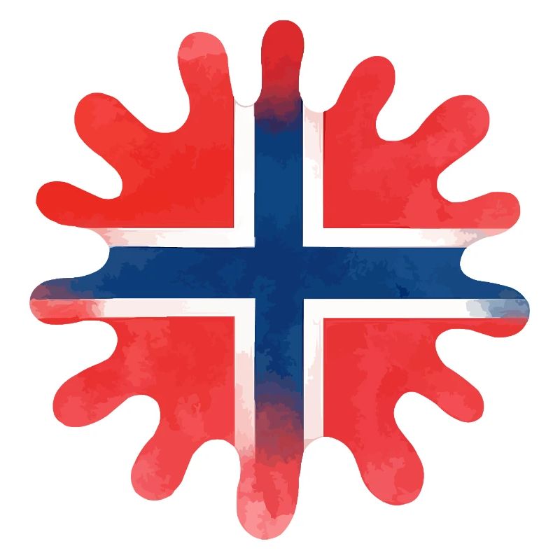 Drapeau de la Norvège Peinture Blobs Blobs