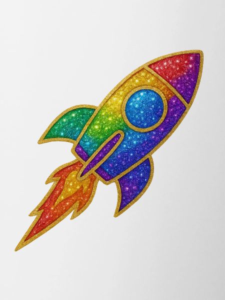 GlitzerRakete Regenbogen Durchstarter Glitzer Gold