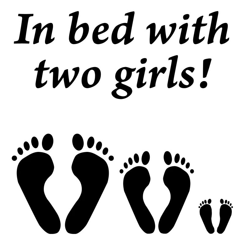 In bed with two girls