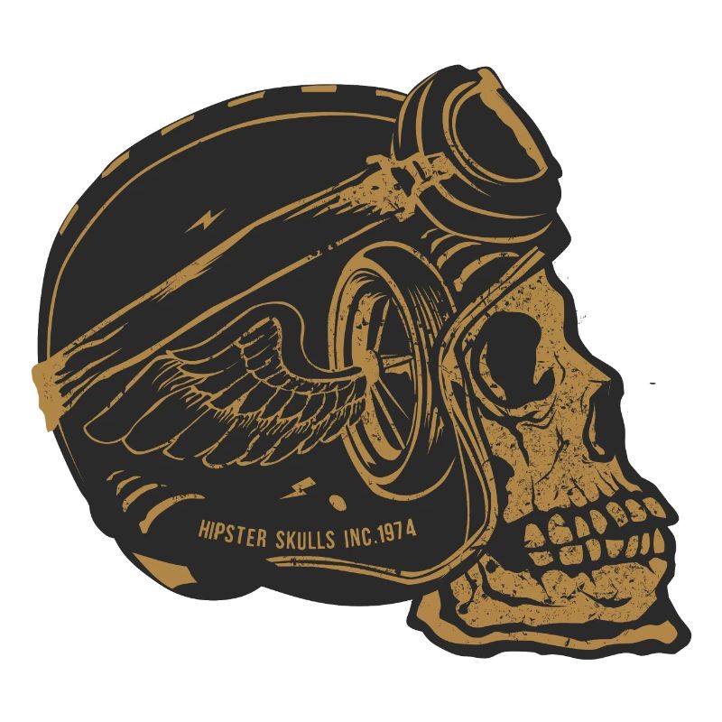 skull skull helmet biker wing wheel