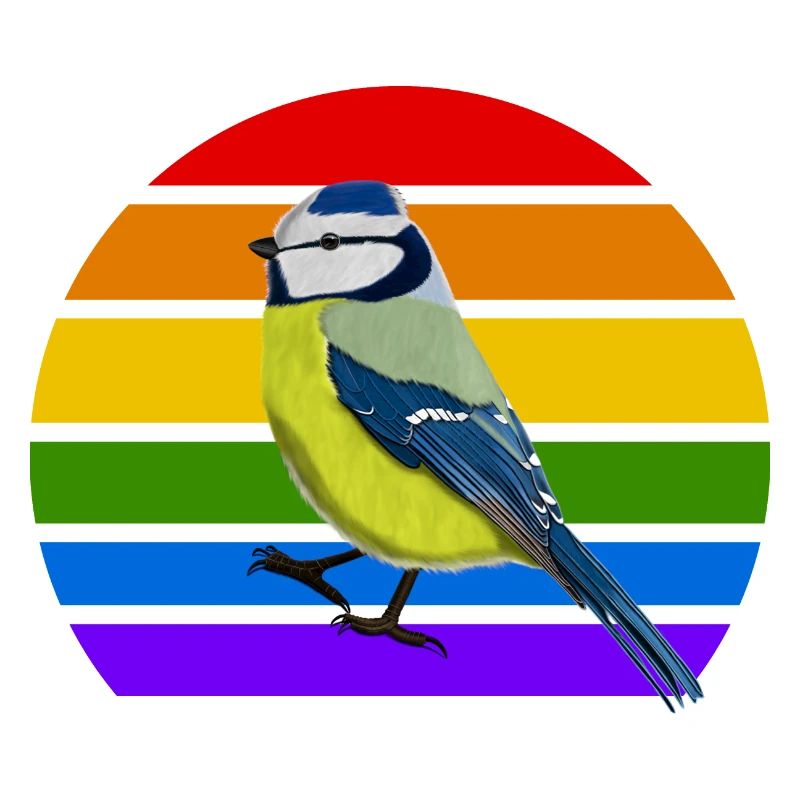 Blaumeise Vogel Regenbogen Vielfalt Singvogel