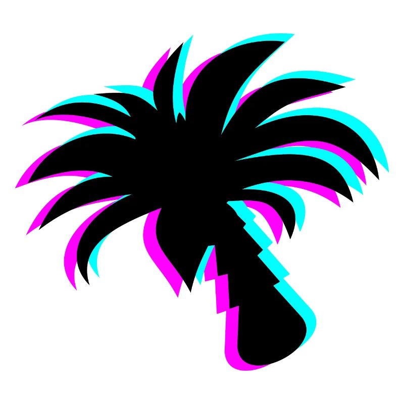 Neon Paradise: UV Glow Palm Silhouette