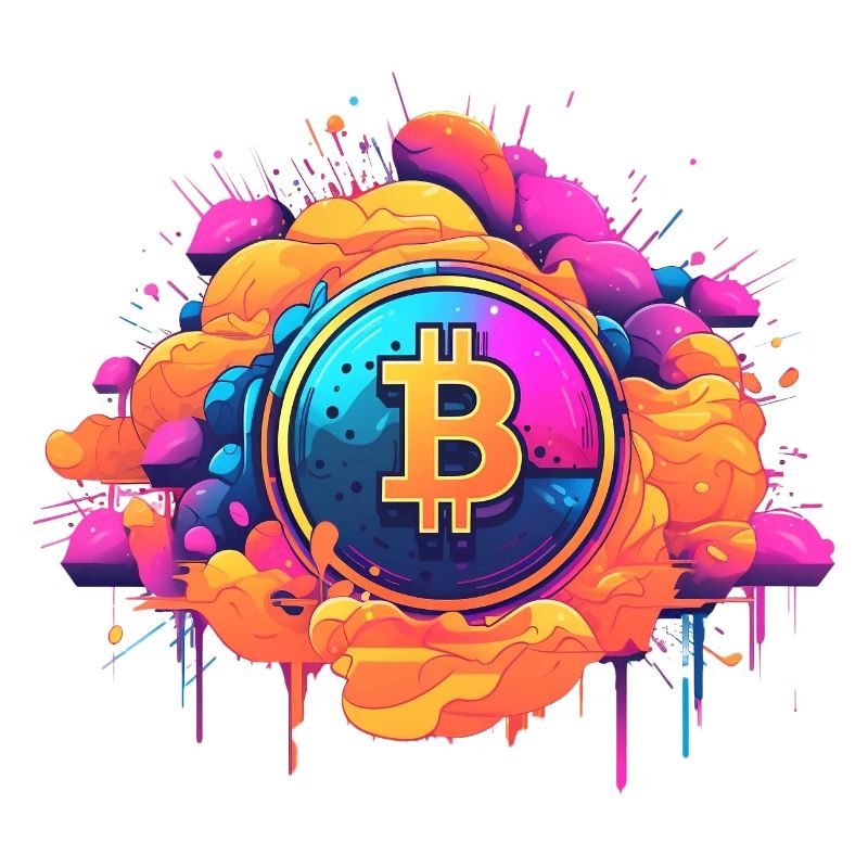 Bitcoin color Splash Logo