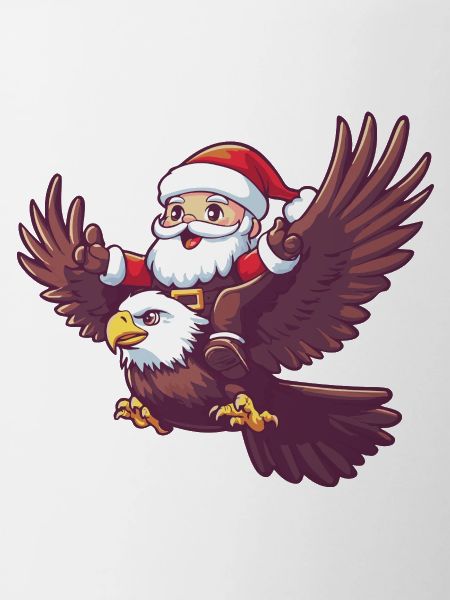 Eagle Santa Claus Cartoon