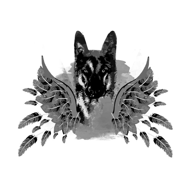 schäferhund ,hund,graffiti, schutzengel,engel