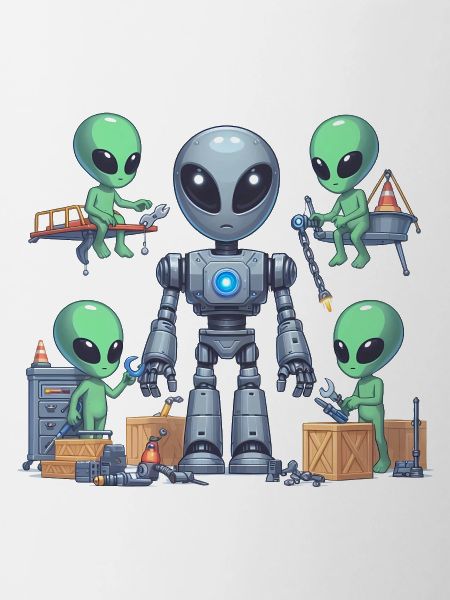 Aliens build robots