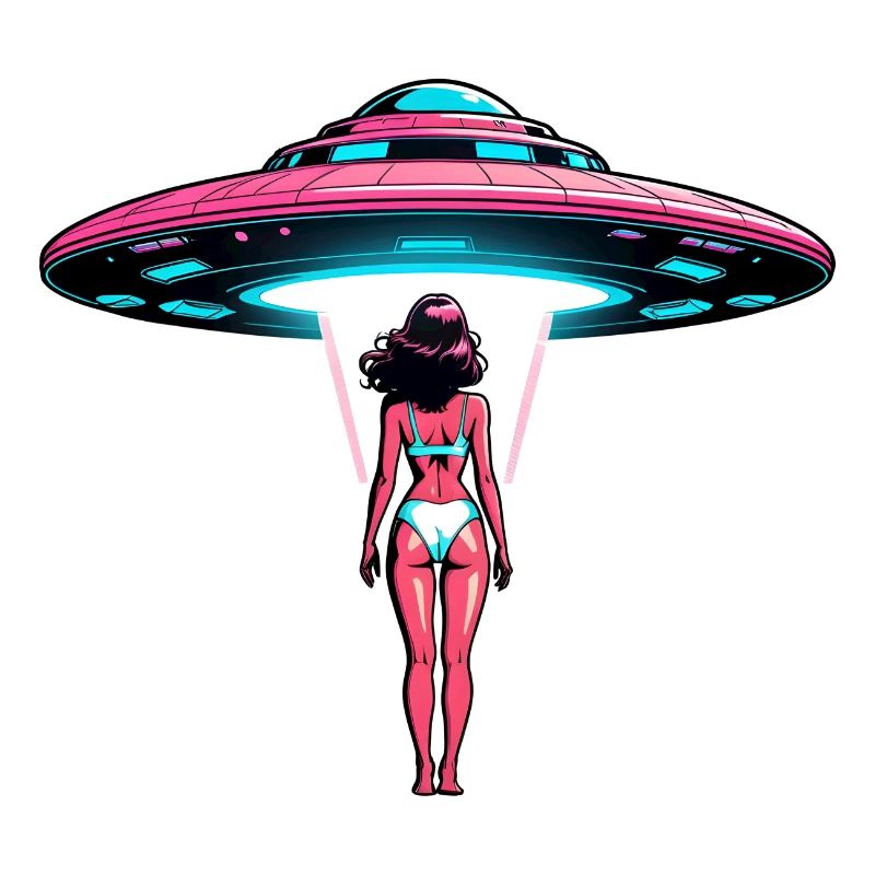 Frau wird in UFO entführt.