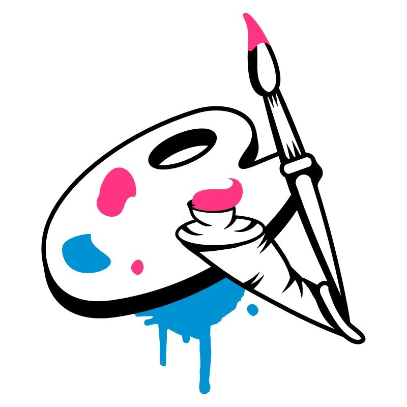 Pinsel,Farbe und Mischpalette
