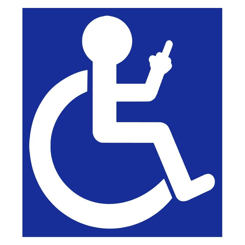 Rollstuhl-Symbol mit Mittelfinger #