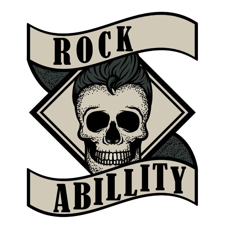 Rockabillity - Skull - Geschenkidee - T-Shirt