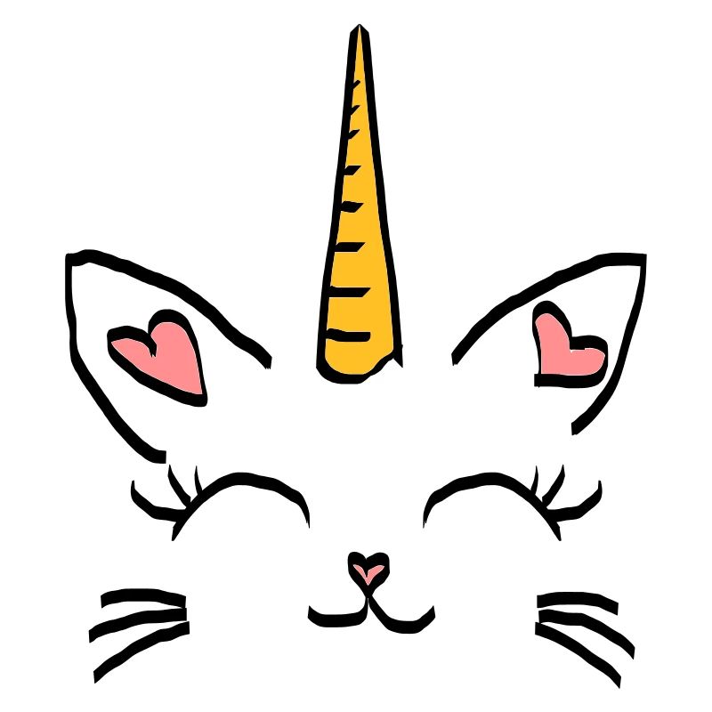 Cat unicorn drawing graphic gift birthday