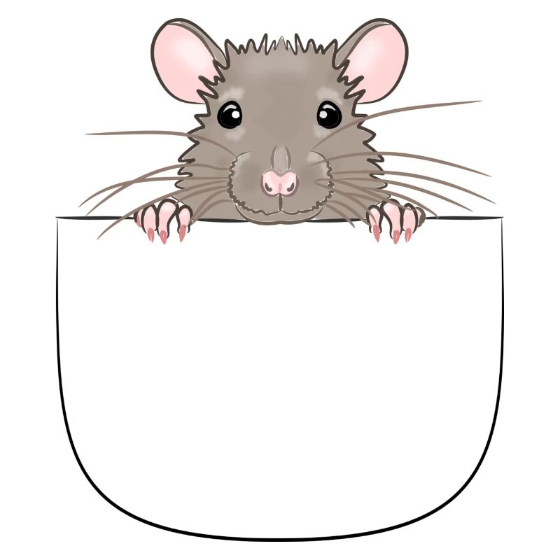 Mouse from pocket looks curious