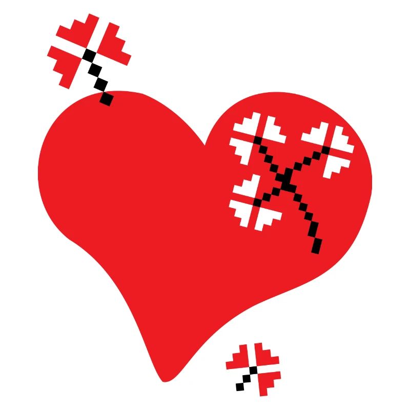 Heart and Flowers - Traditional Romanian pattern