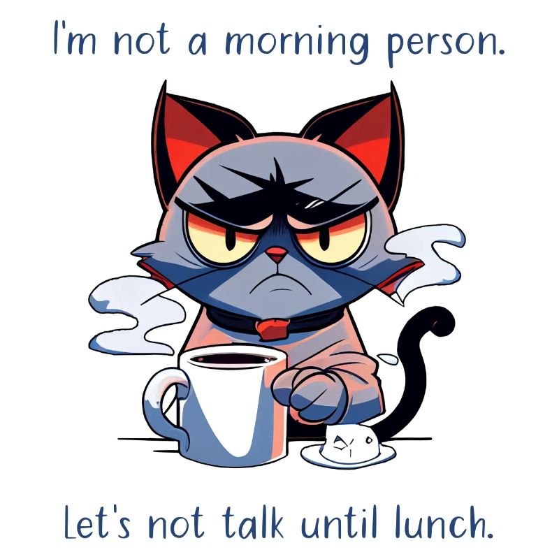 Pas un chat du café du matin qui dit