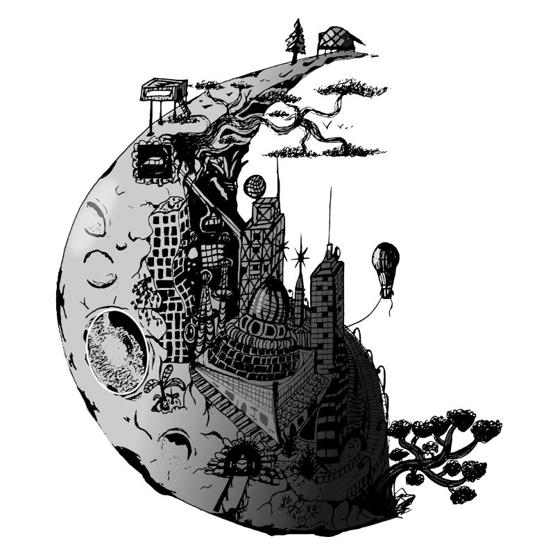 Imaginary lunar city