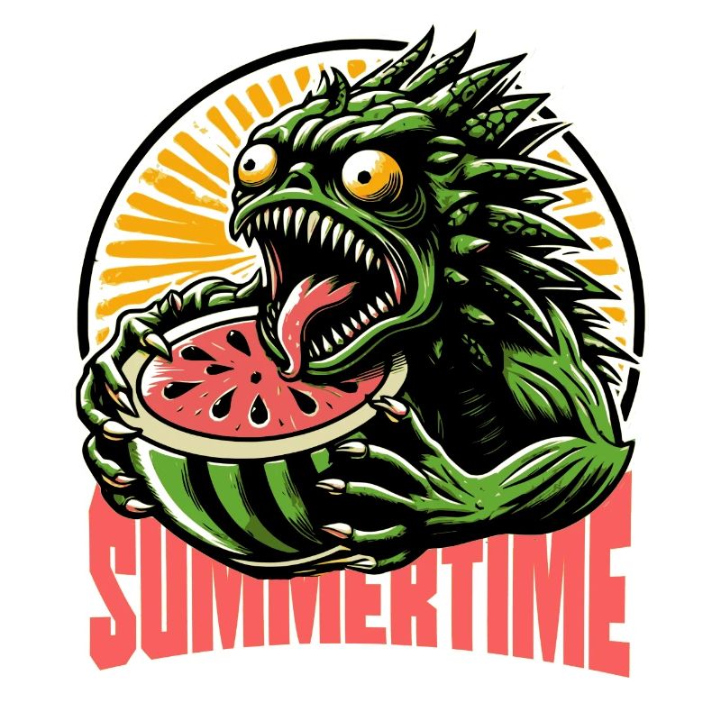 Summertime Summer Vibes Plage Melon Monstre