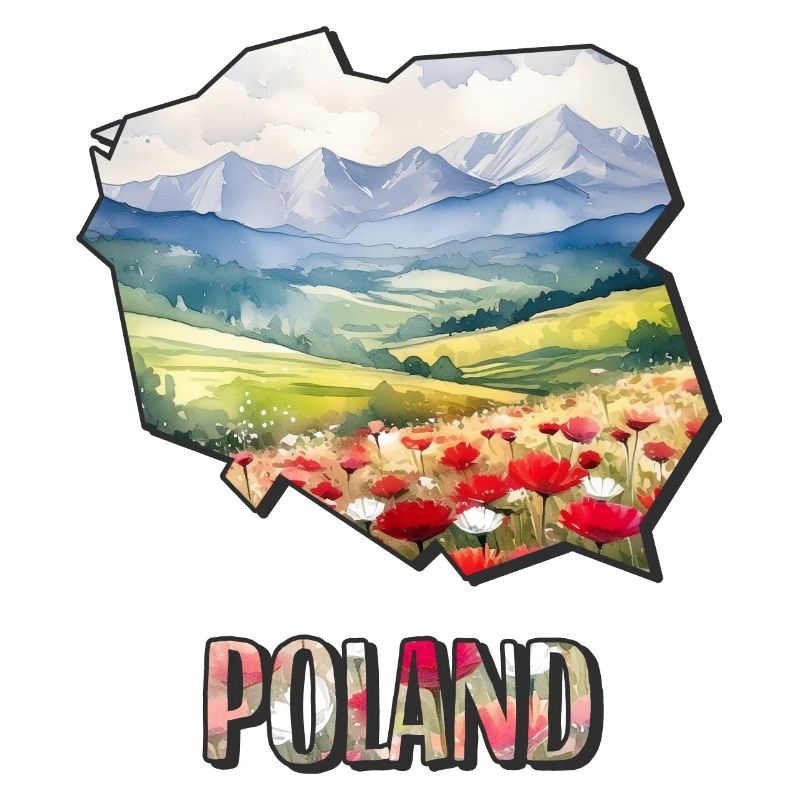 Carte à l’aquarelle Pologne