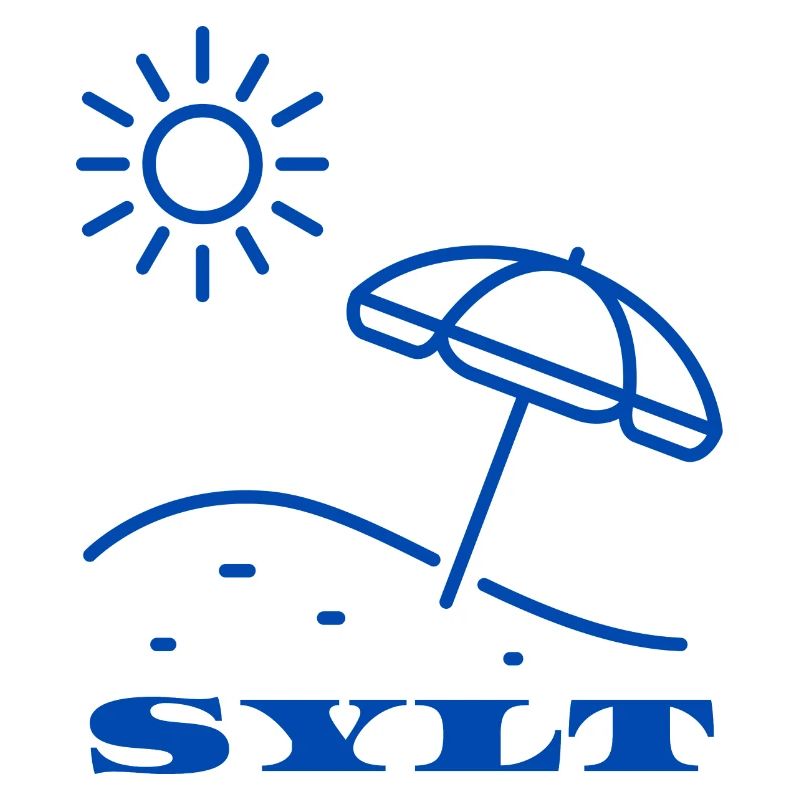 SYLT Soleil et parasol de plage Illustration
