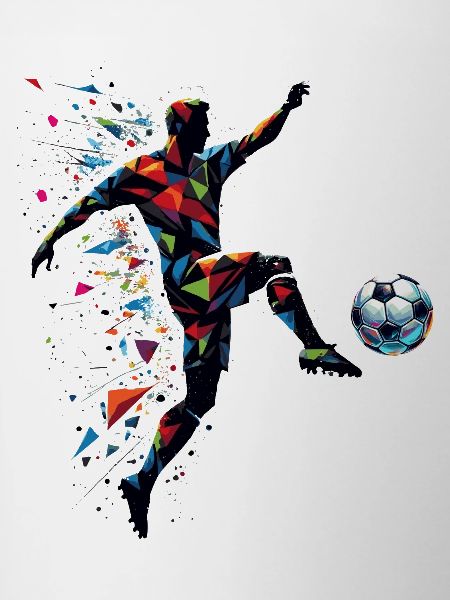 dynamic soccer player playing soccer