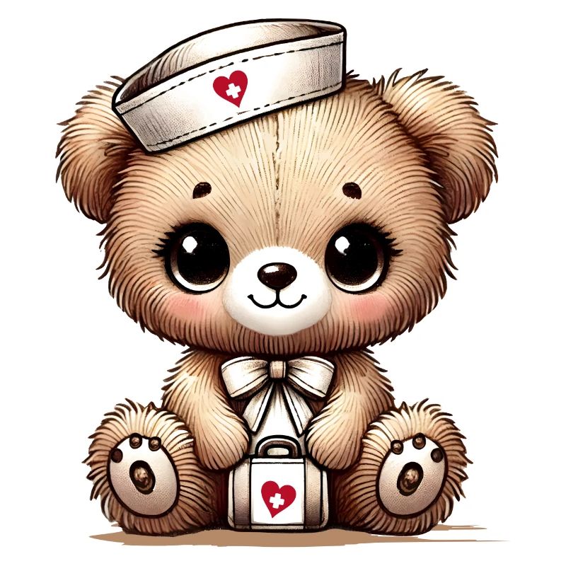 Adorable teddy bear as a nurse