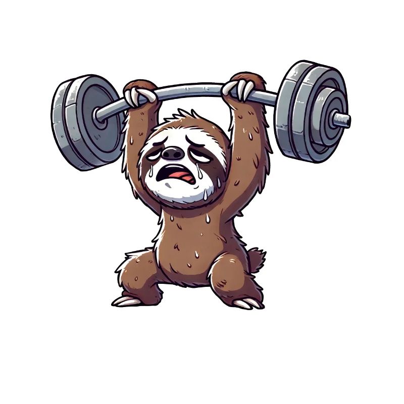 Sloth Workout Dumbbell Cartoon