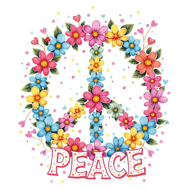 Flower Power Peace Zeichen
