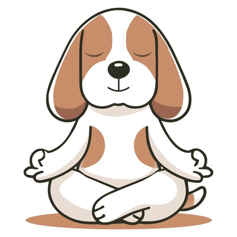 Beagle méditant – Calme et pleine conscience