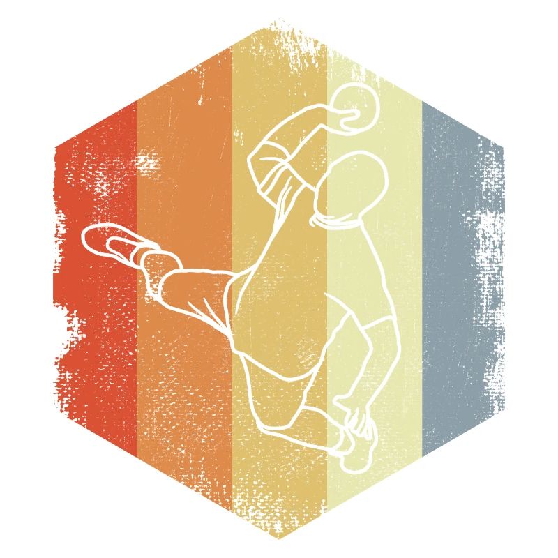 Vintage Handball Player Drawing