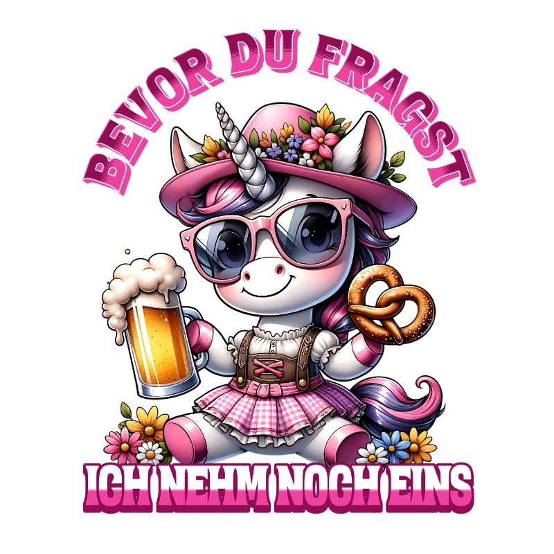 Bierfest Einhorn mit Bretzel