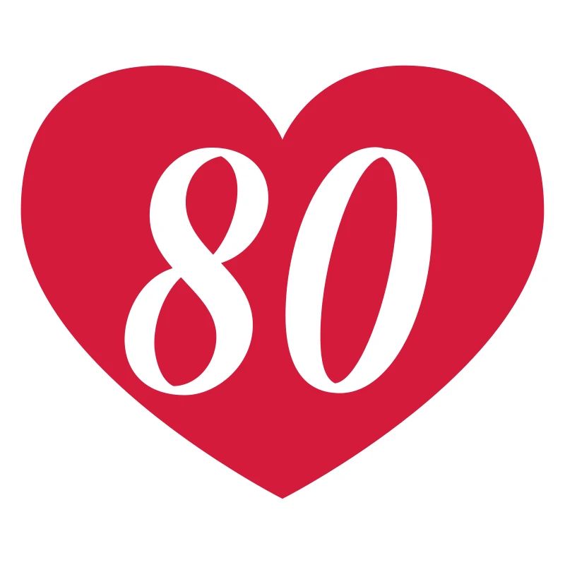 80th birthday heart