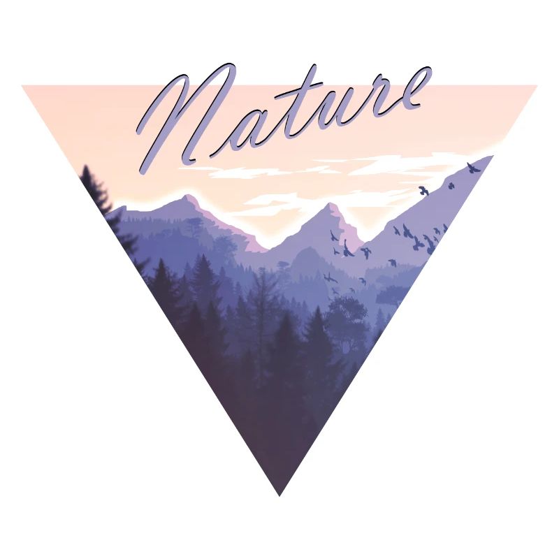 Nature, montagnes, forêt, oiseaux, triangle