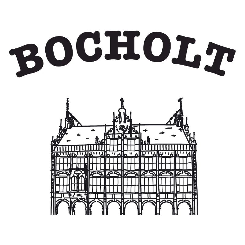 Bocholt Town Hall Line Style, Hand Drawing