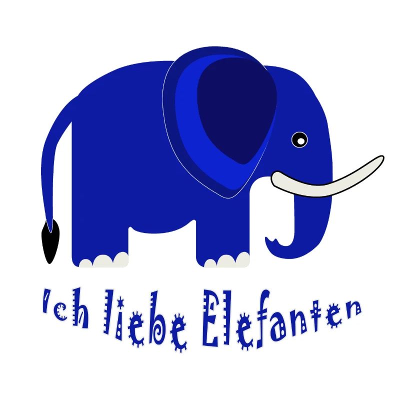 Éléphant bleu J’adore les éléphants