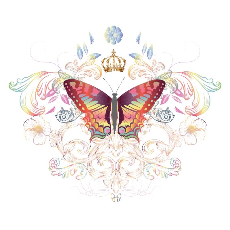 papillon imaginatif avec couronne