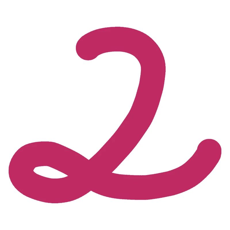 2 Numéro deux rose chiffre rose