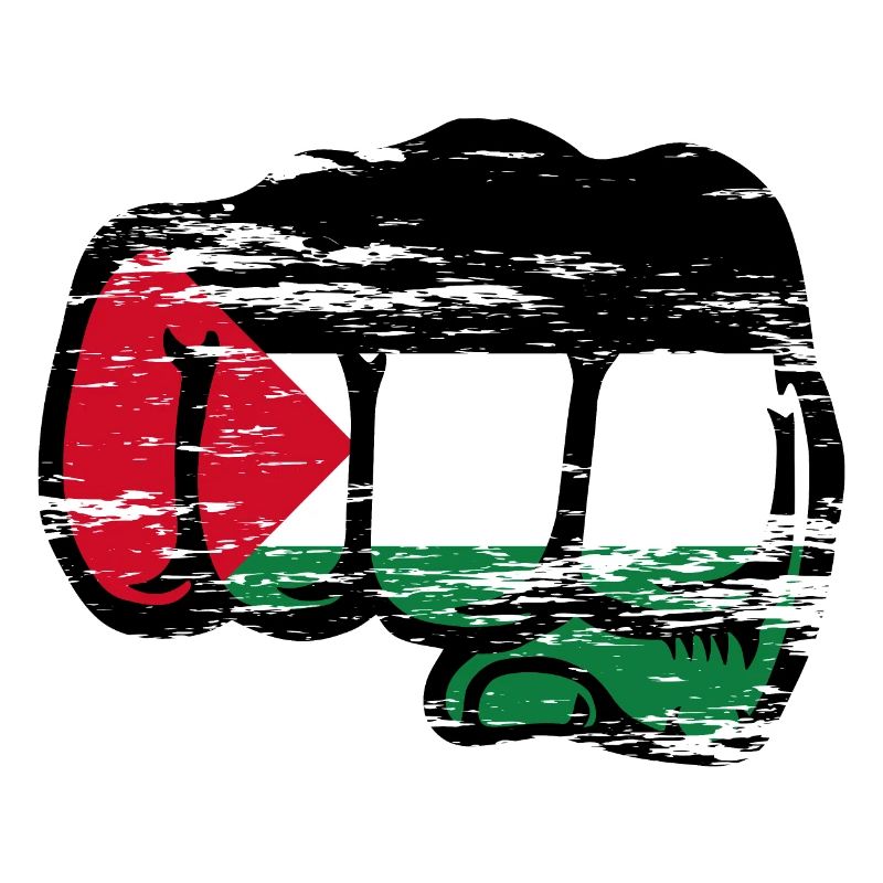 Palestinien Flagge Faust Hand used
