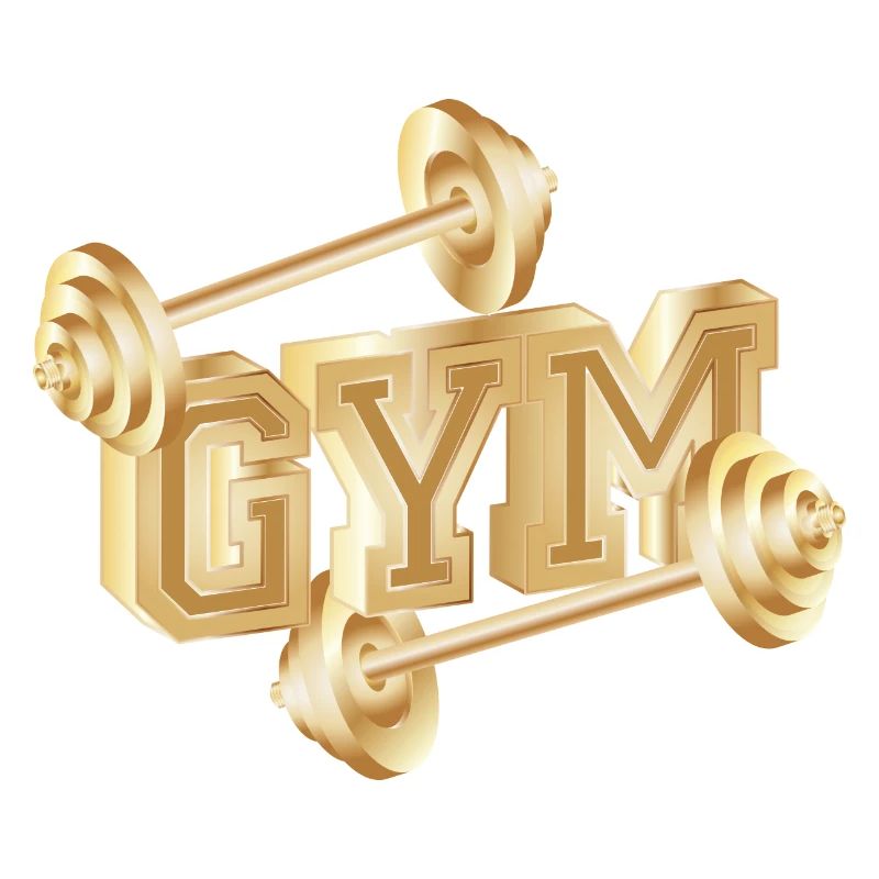 Typographie d’haltères dorée pour les amateurs de gym
