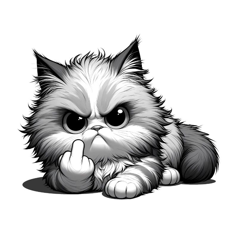 with naughty middle finger