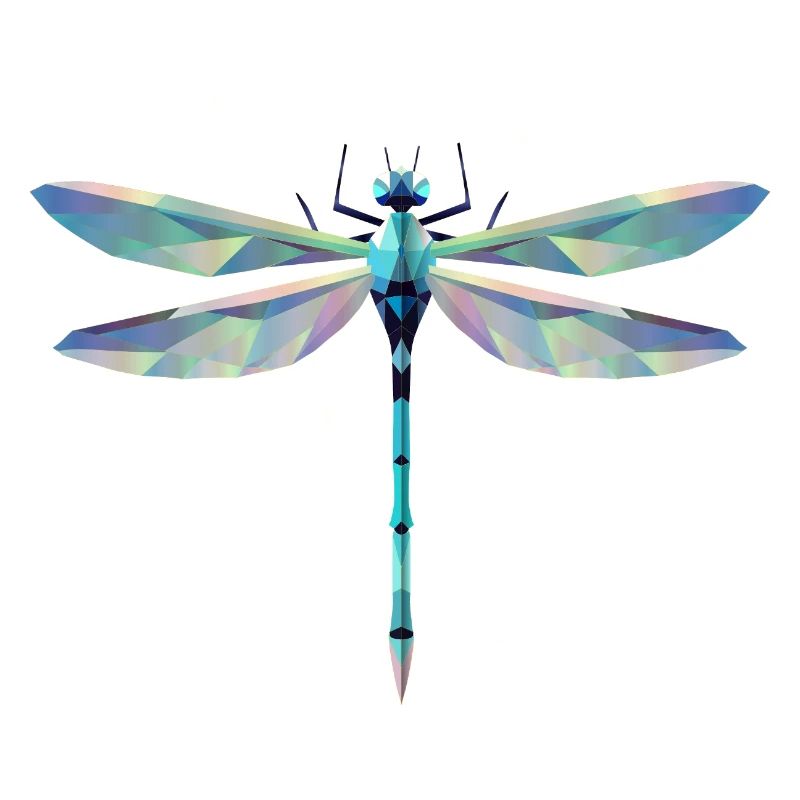 libellule en filigrane élégante au design polygonal