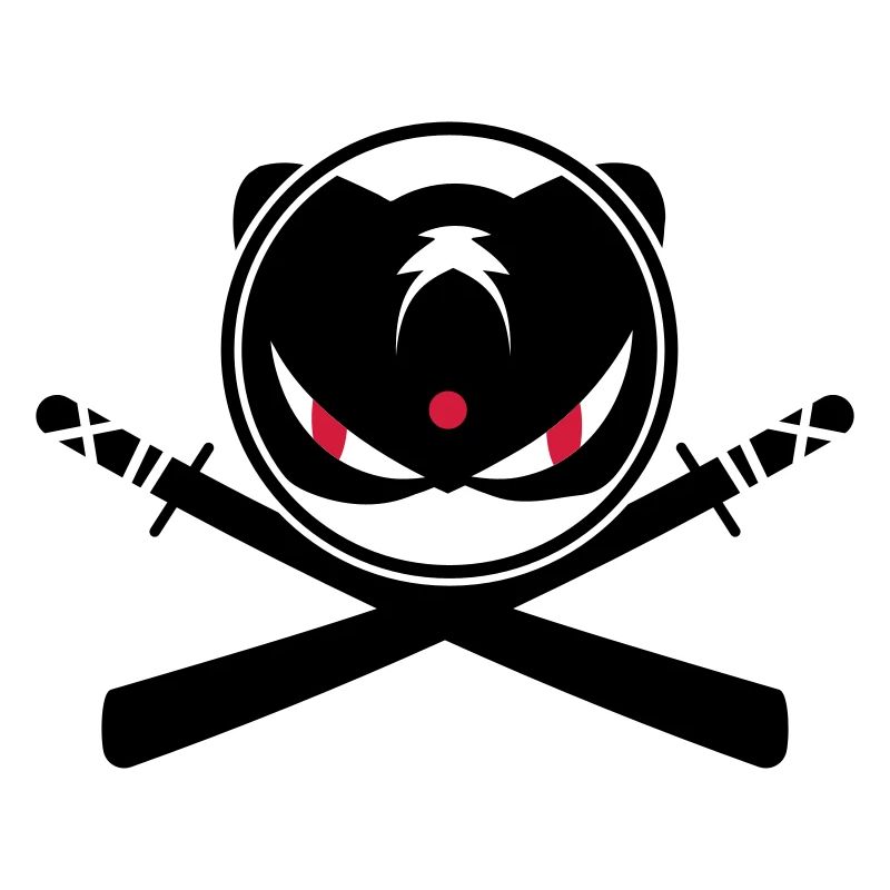 Ninja avec épées croisées symbole