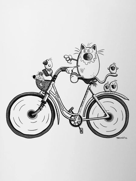 Chat et vélo