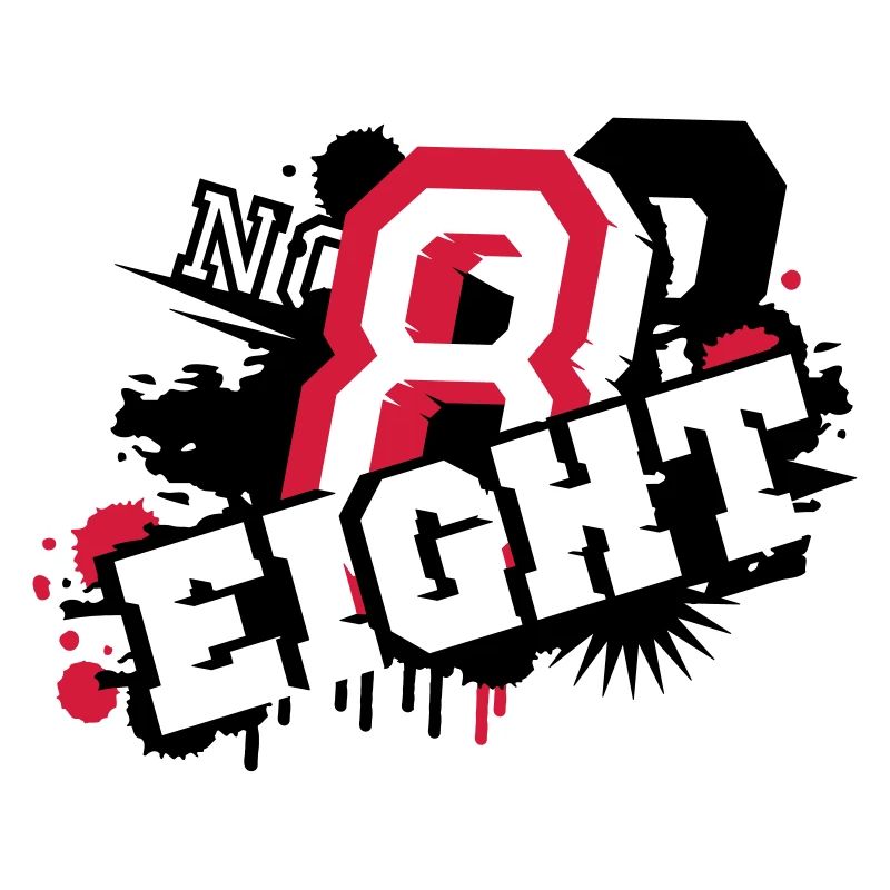 stylish number Eight graffiti in 3D