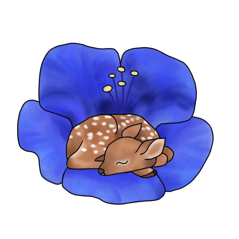 Cerf en fleur