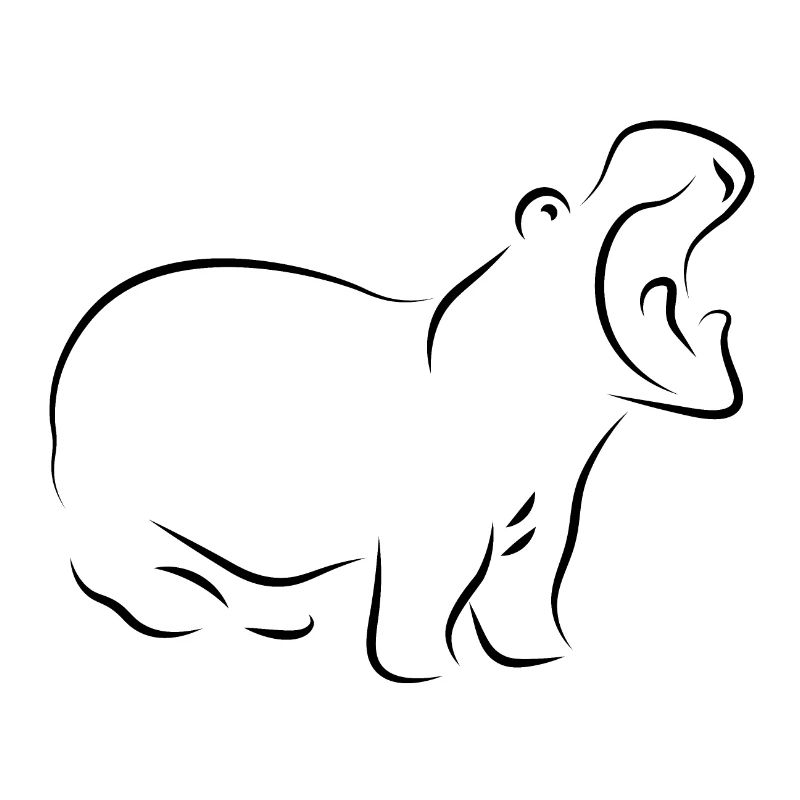 hippo - hippo with open beak around wilderness