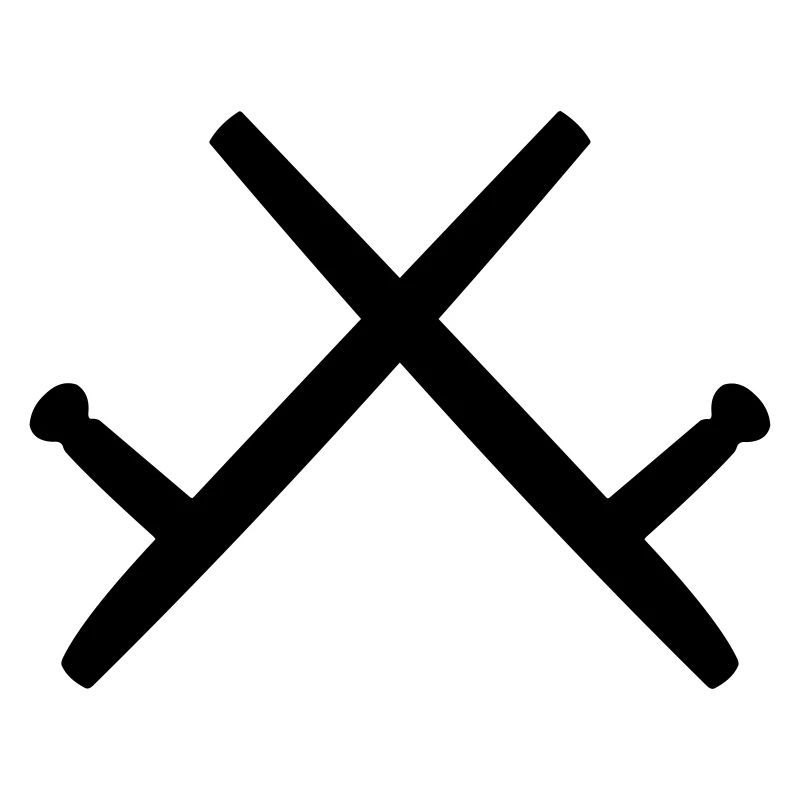 Kobudo two Tonfa's shadow image